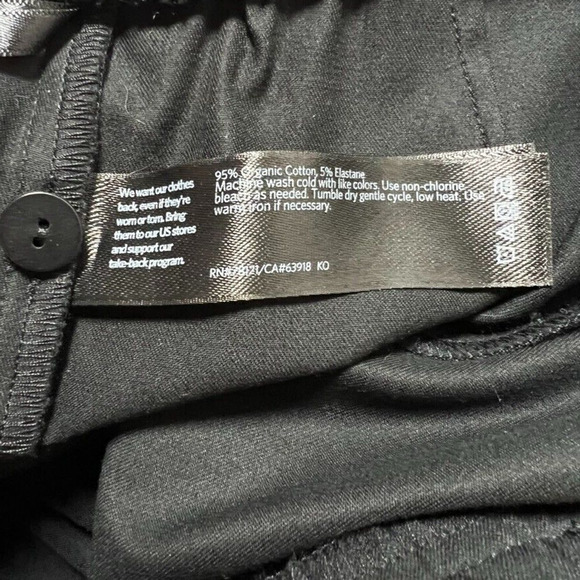 Eileen‎ Fisher Black Elastic Waist Side Zip Cropped Slit Ankle Black Pants Sz XS - Picture 8 of 8